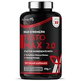 TESTOMAX™ 2.0 Testosteron Booster für Männer - 210 vegane Kapseln - 1450mg pro Portion Testosteron-Ergänzung - enthält 17 aktive Inhaltsstoffe inkl. Ashwagandha KSM 66®, CoQ10, Maca-Wurzel - Nutravita